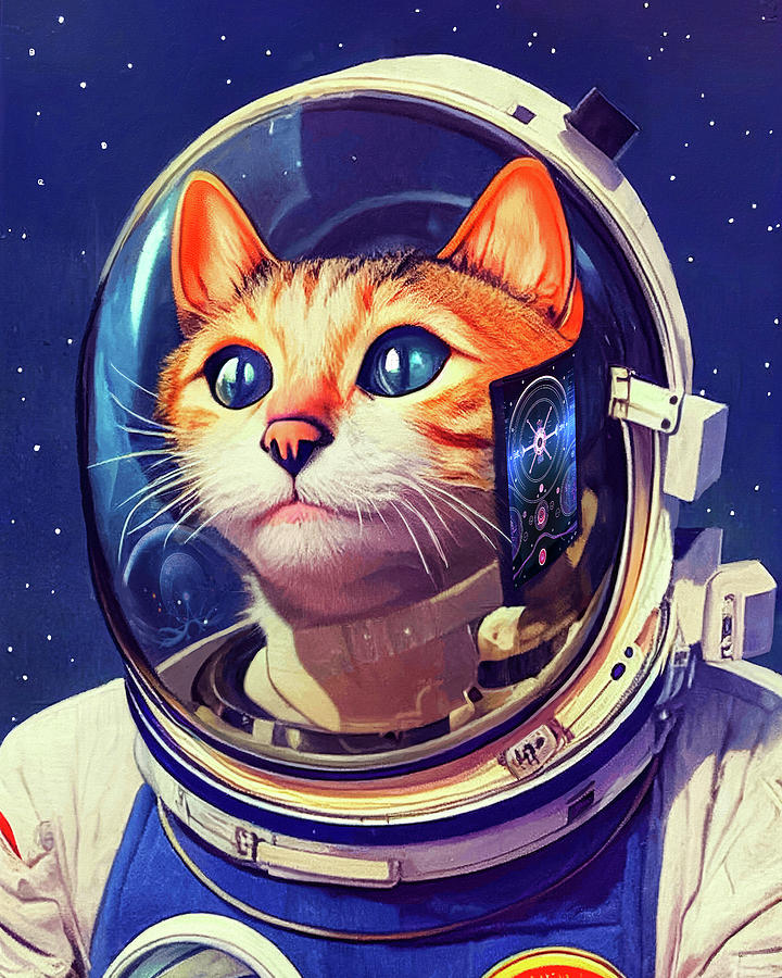 Cat Astronaut - James Tiberius Cat Digital Art by Mark Tisdale