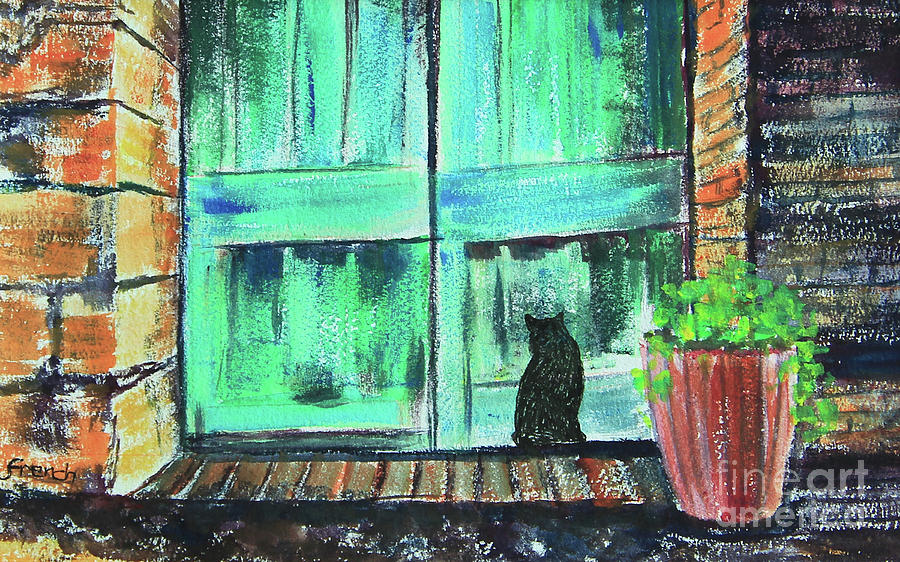 Cat at the Door Painting by Jeanette French