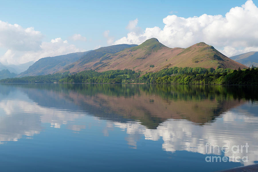 Cat Bells reflected in Derwent Water Photograph by Bryan Attewell