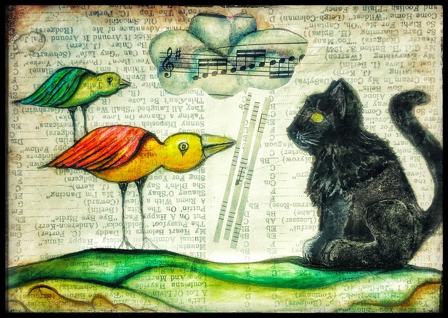Cat Bird Digital Art by Delight Worthyn