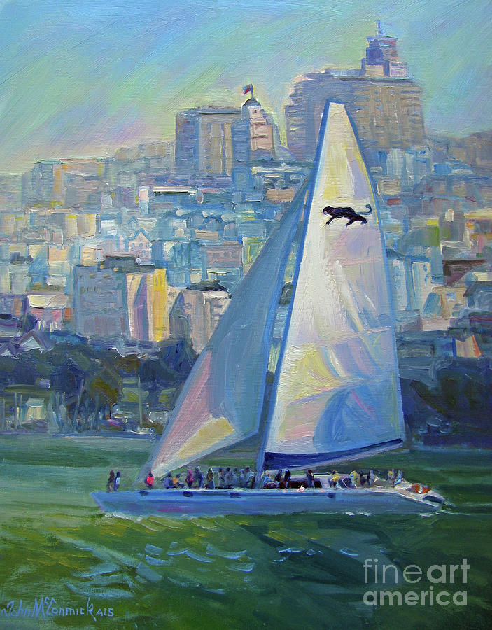Cat Boat Painting by John McCormick