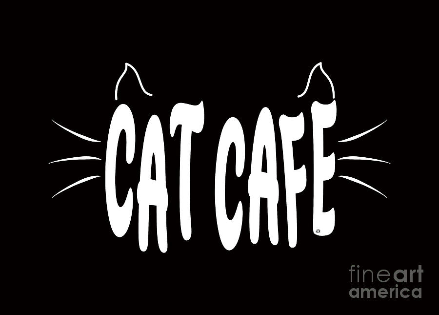 Cat Cafe, Coffee Cats Cafe, Cat Cafe Shirt,  Digital Art by David Millenheft