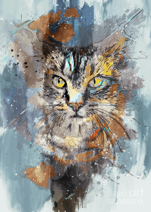 Cat  #cat #cats #animals Digital Art by Justyna Jaszke JBJart