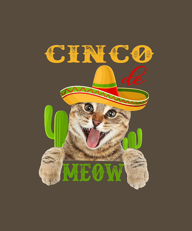 Cat Cinco De Mayo Shirt Kitty Cat Face Cinco De Meow Tank Top Digital