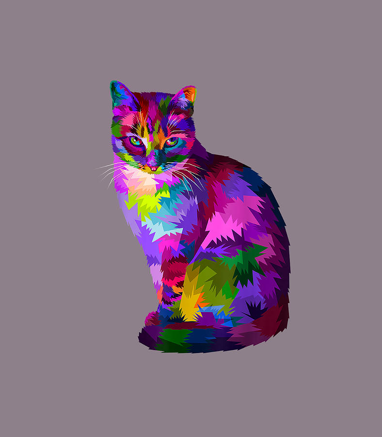 Cat Colorful Digital Art by Andy DaniLee - Fine Art America