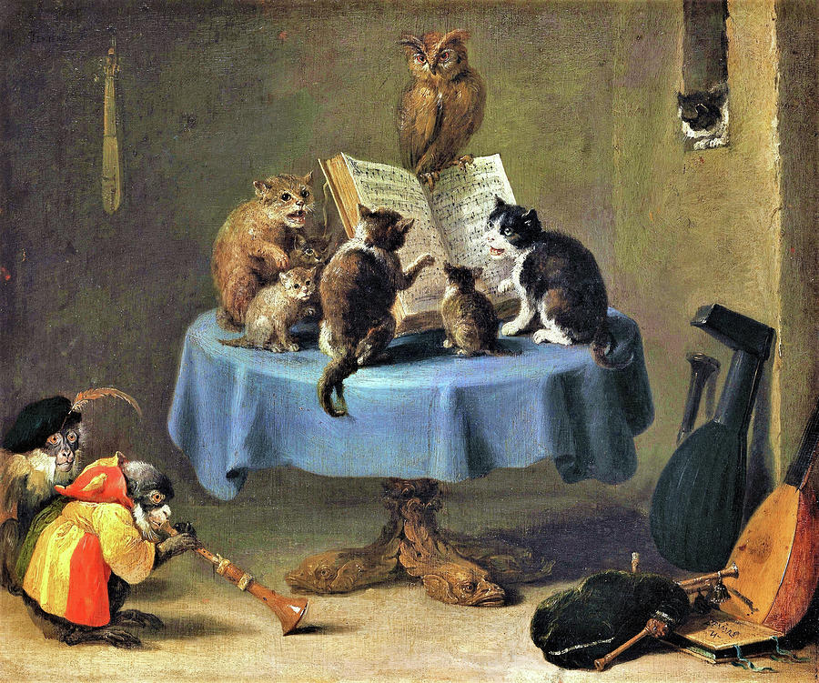 Animal Painting - Cat Concert - Digital Remastered Edition by David Teniers the Younger
