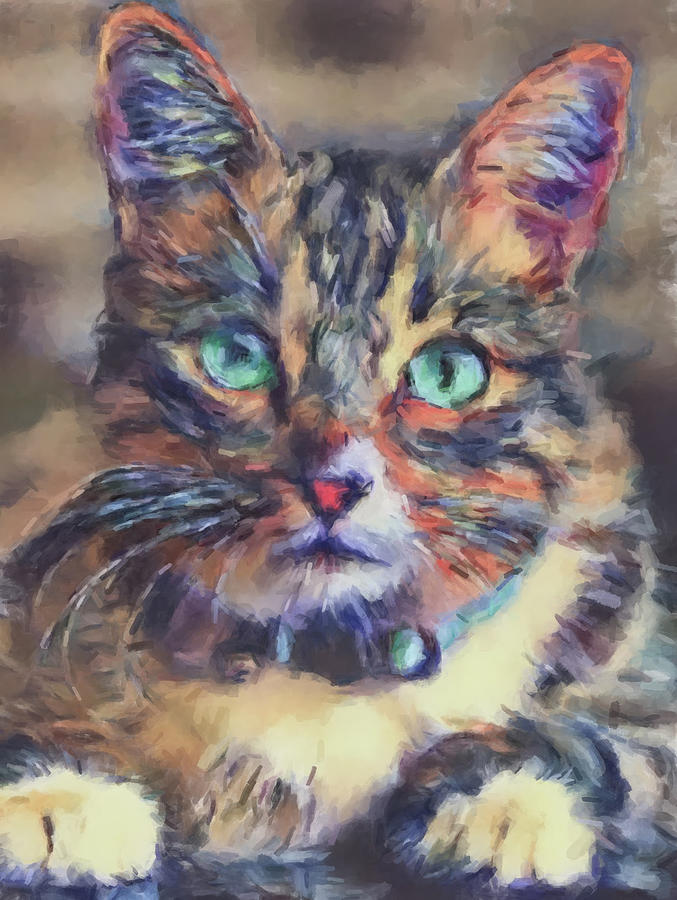 Cat Diva Painting by Gary Arnold