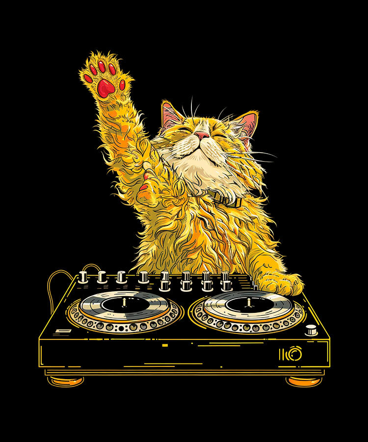 Music Digital Art - Cat DJ Clothing Trends by Rush