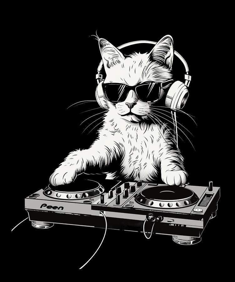 Music Digital Art - Cat DJ Furry Beat Maker by Rush
