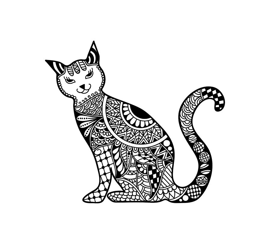 Cat Doodle Art Digital Art by Phil Mosse | Pixels