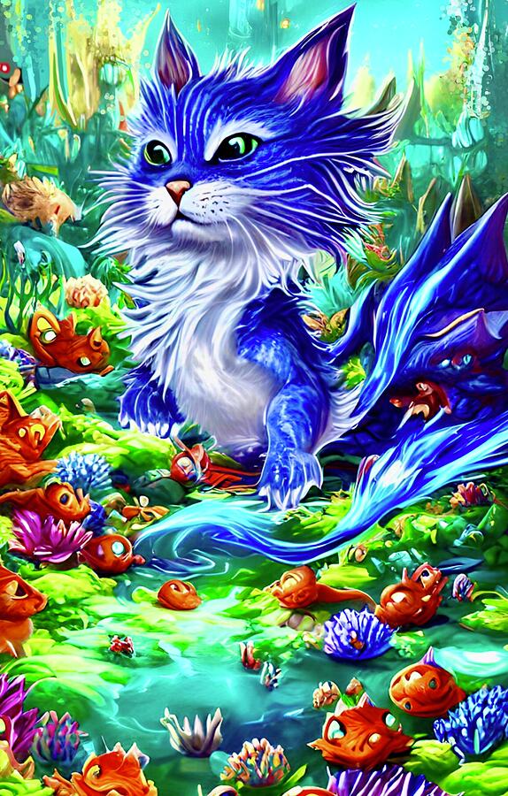 Cat-dragon No 4, Ao Digital Art