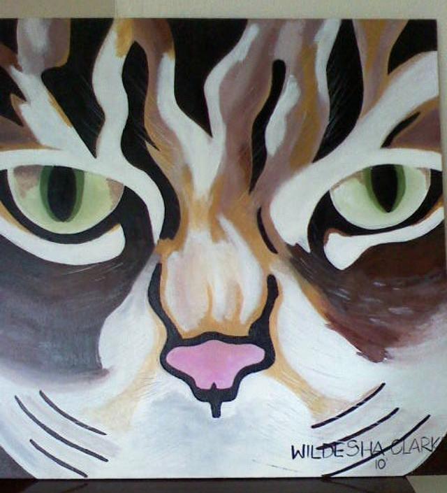 cat head painting