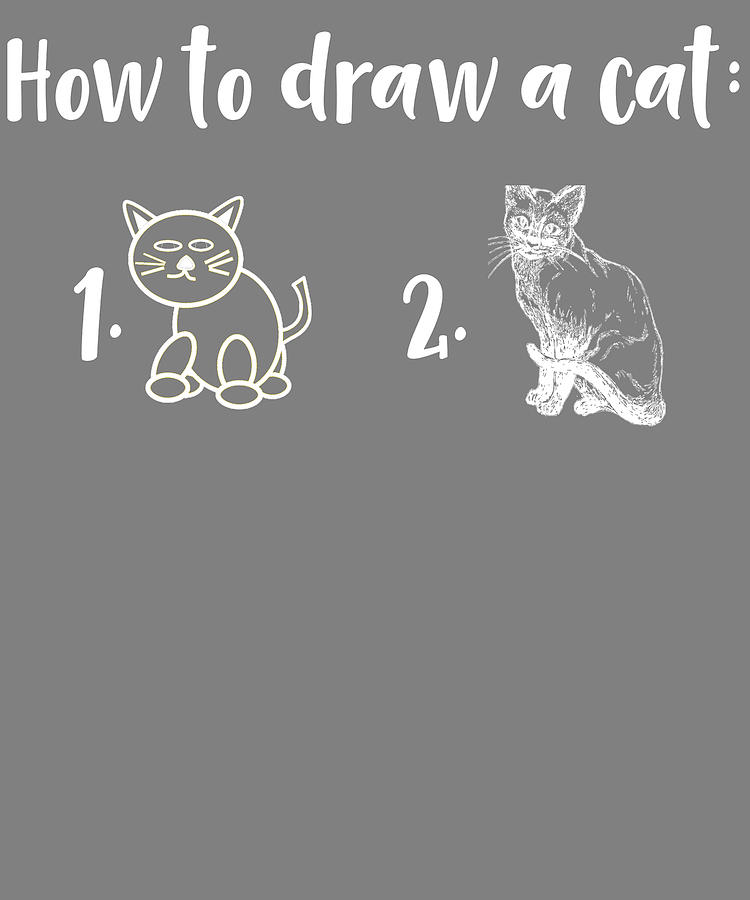 Cat Funny How to Draw a Cat Digital Art by Stacy McCafferty - Fine Art  America