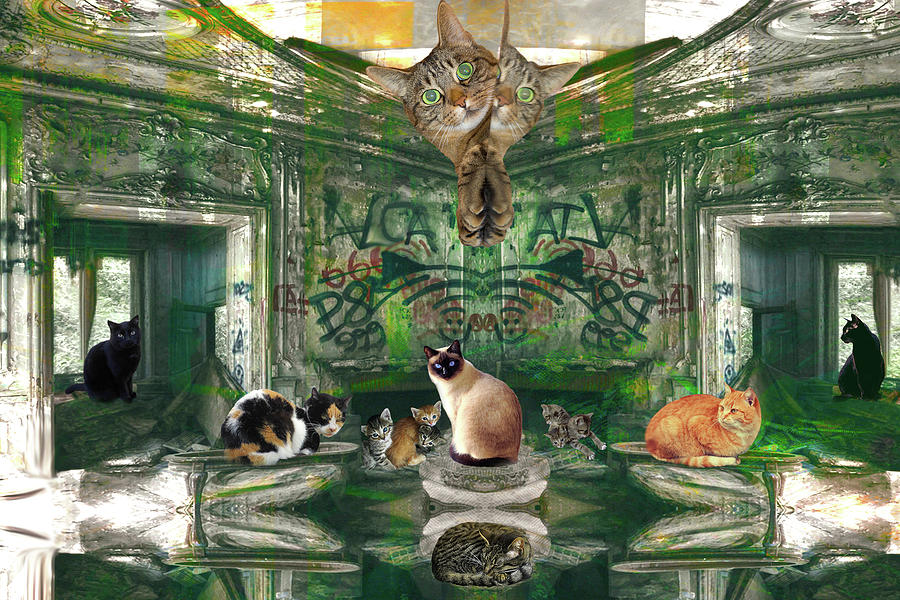 Cat Hall Digital Art by Lisa Yount