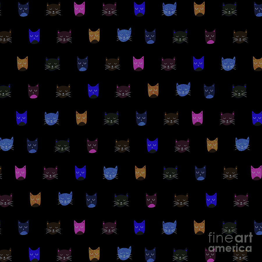 Cat Mixed Media - Cat Heads by dep Arts Cat Mixed Media - Cat Heads by dep Arts