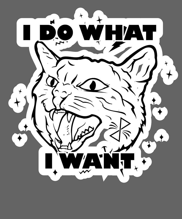 Download Cat I Do What I Want Funny Cat Design Digital Art By Ari Shok