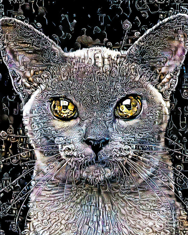 Cat in Contemporary in Surreal Expressionist Dream 20200520 Photograph by Wingsdomain Art and Photography