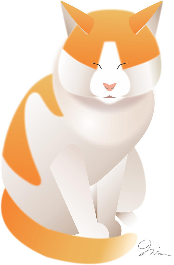 Cat Digital Art - Cat in Orange by Trevor Irvin