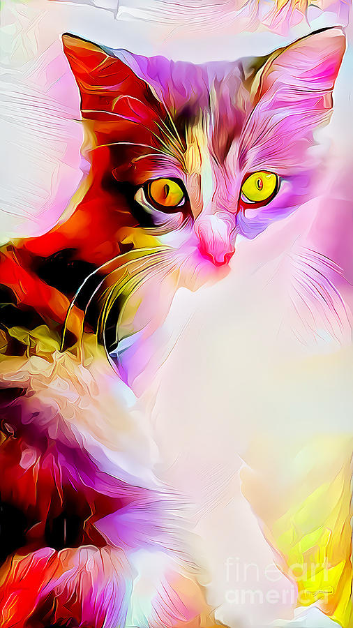 Cat In Soft Vibrant Colors 20210117 Photograph by Wingsdomain Art and Photography