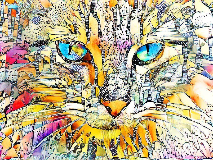 Cat In Surreal Abstract 20210113 v2 Photograph by Wingsdomain Art and Photography