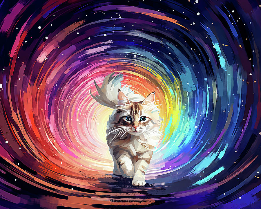 Cat in the Cosmic Kaleidoscope Digital Art by Mark Tisdale