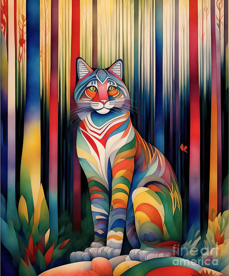 Cat In The Forest - 1 Digital Art by Philip Preston