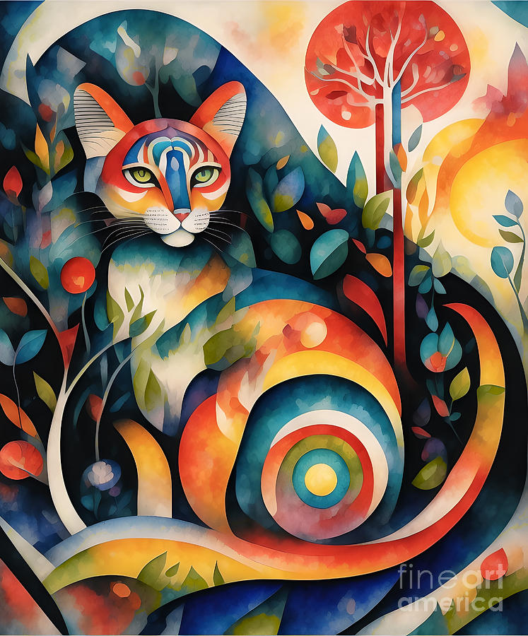 Cat In The Garden - 1 Digital Art by Philip Preston