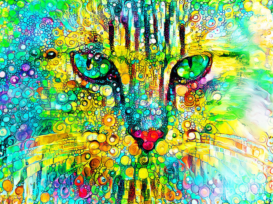 Cat In Vibrant Abstract 20210102 Photograph by Wingsdomain Art and Photography