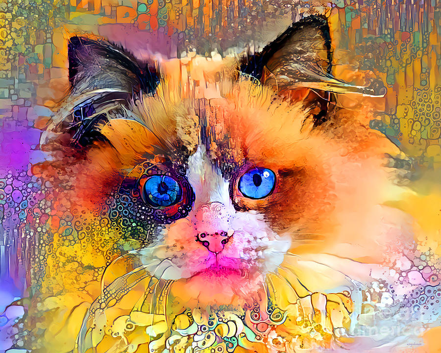 Cat in Vibrant Colors 20210305 v2 Photograph by Wingsdomain Art and Photography