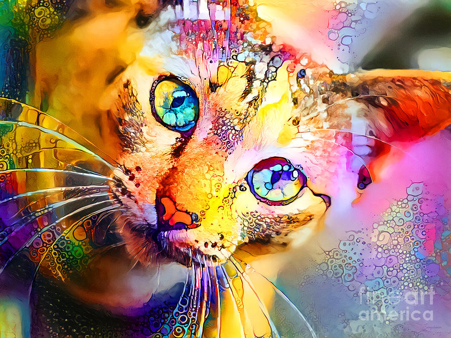 Cat in Vibrant Colors 20210305 Photograph by Wingsdomain Art and Photography