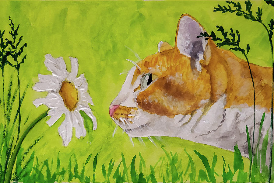 Cat Painting by Jean Haynes