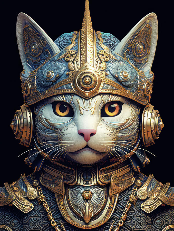 Cat Knight Portrait 20 Digital Art by Matthias Hauser