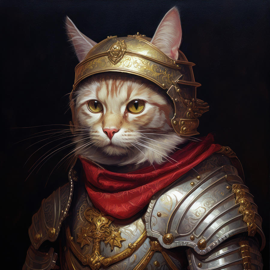 Cat Knight Portrait 21 Digital Art by Matthias Hauser