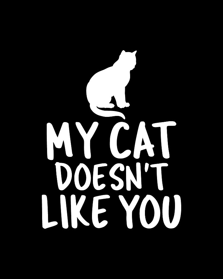 Cat Lover My Cat Doesnt Like You Drawing by Kanig Designs Fine Art