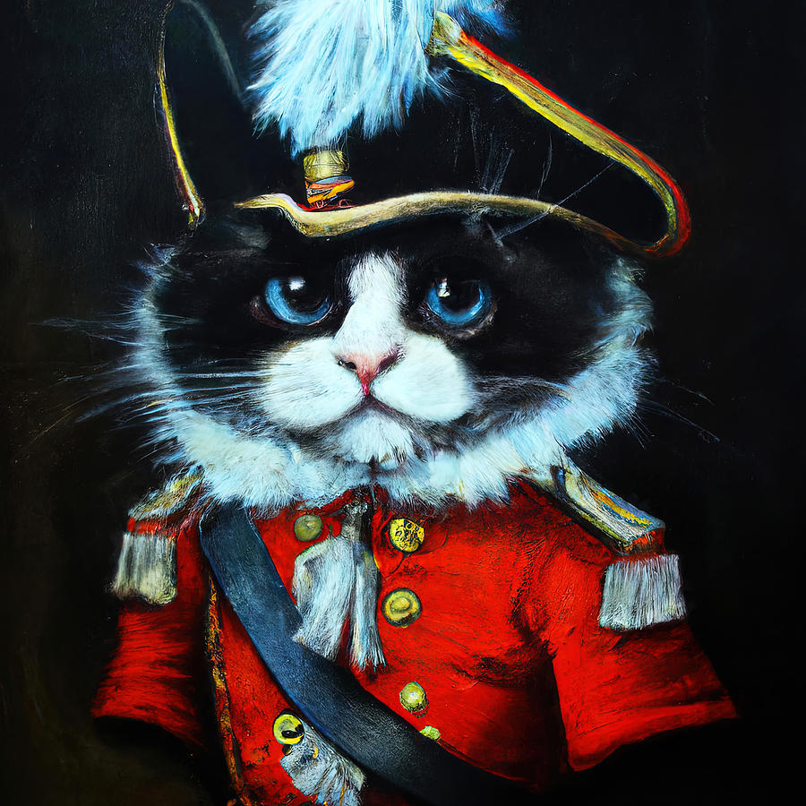 Cat of the Napoleonic Army, 01 Painting by AM FineArtPrints