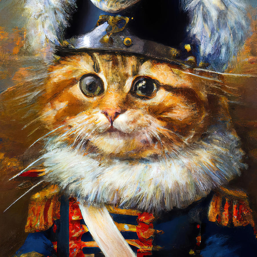 Cat of the Napoleonic Army, 02 Painting by AM FineArtPrints