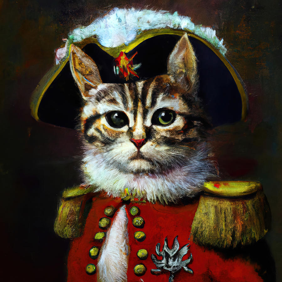 Cat of the Napoleonic Army, 03 Painting by AM FineArtPrints
