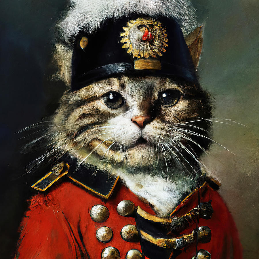 Cat of the Napoleonic Army, 05 Painting by AM FineArtPrints