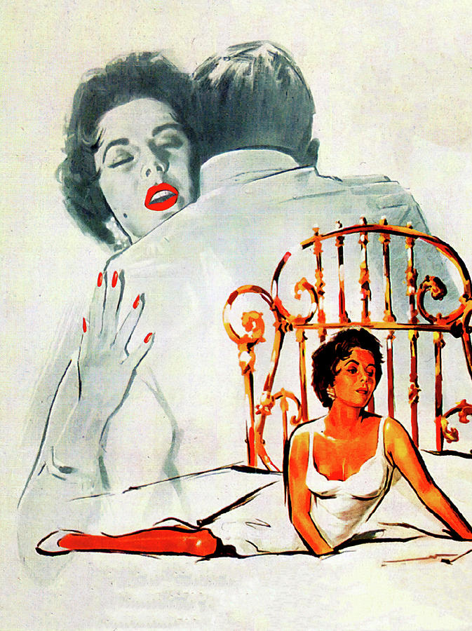 Cat on a Hot Tin Roof, 1958-c, movie poster base painting Painting by Movie World Posters