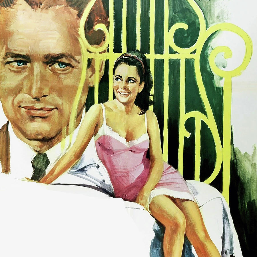 Cat on a Hot Tin Roof, 1958, movie poster base painting Painting by Movie World Posters
