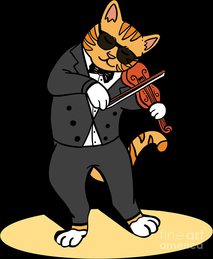 Cat Orchestra Violinist Musician Musical Pet Lover Digital Art by ...