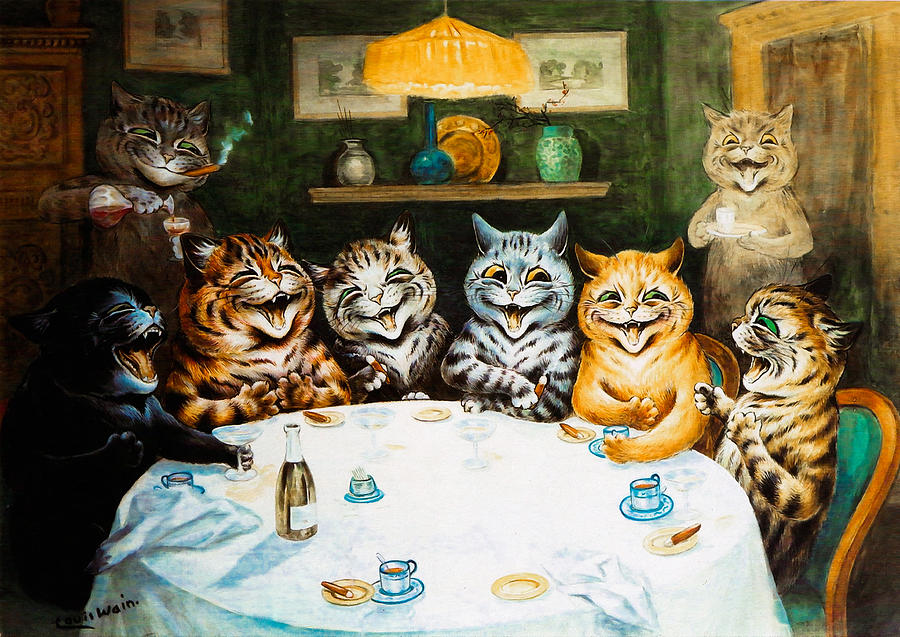 Cat Party by Louis Wain Painting by Orca Art Gallery