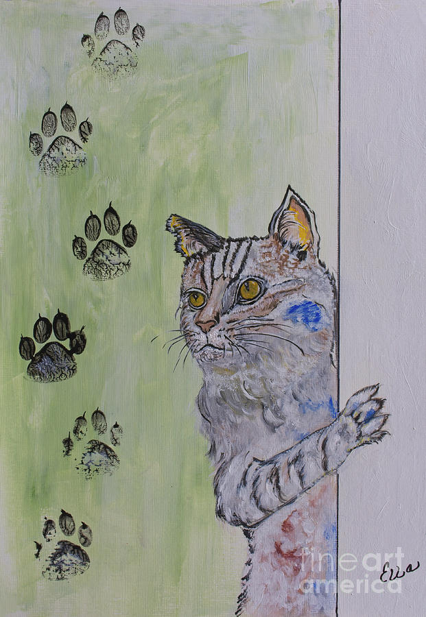 cat paws painting