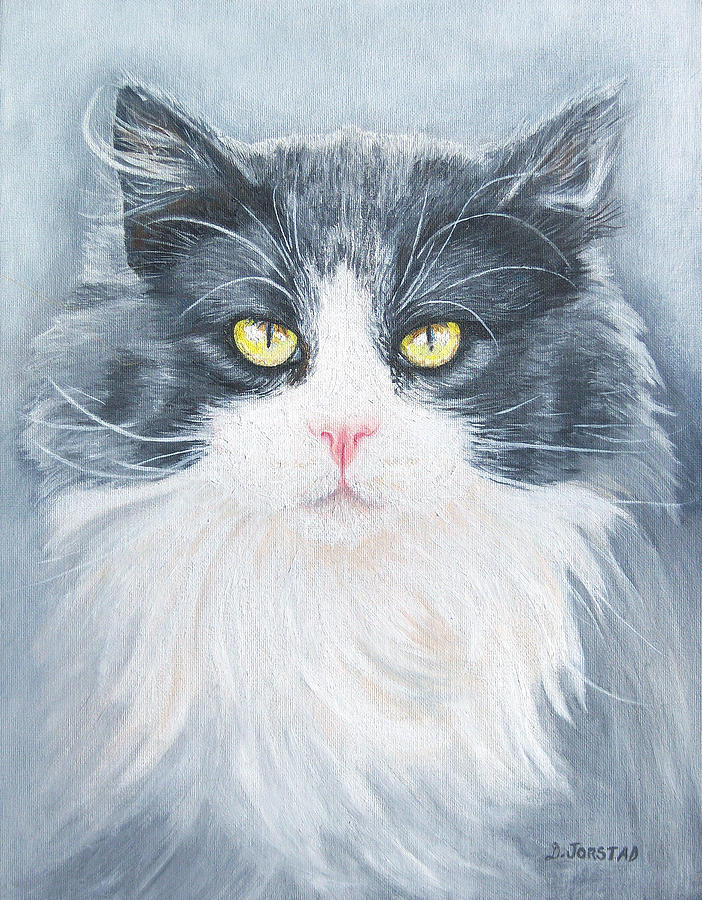 Pet Portrait Artist Painting - Cat Print Pet Portrait Artist For Hire Commission by Diane Jorstad Pet Portrait Artist Painting - Cat Print Pet Portrait Artist For Hire Commission by Diane Jorstad