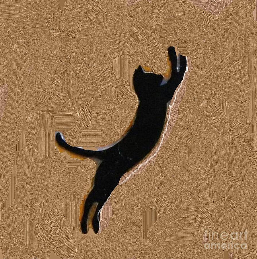 Cat playing - abstract Painting by Vesna Antic