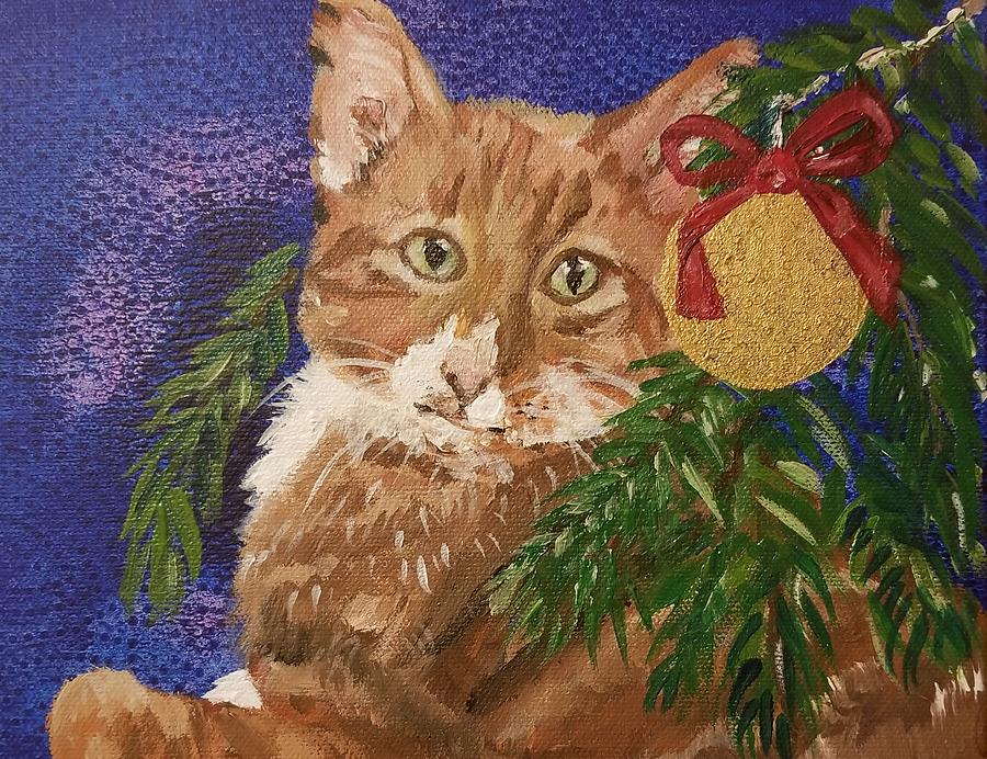 Cat Portrait  Painting by Susan Voidets