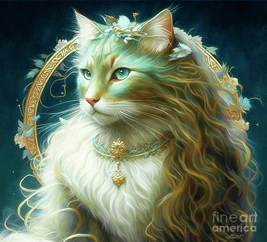 Cat Princess Digital Art by Jutta Maria Pusl