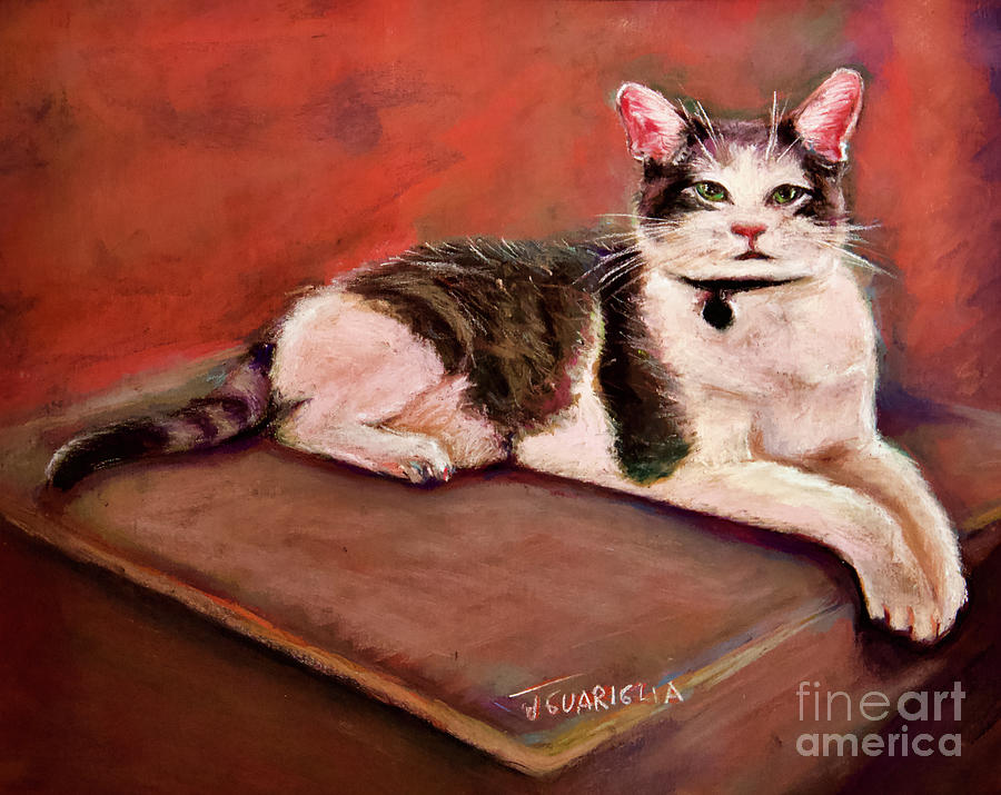 Cat sitting Painting by Joyce Guariglia