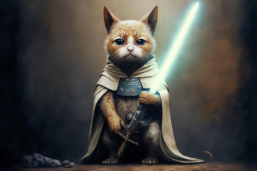 Cat Star Wars Digital Art by Billy Bateman