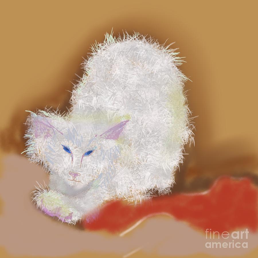 Cat stretching 12 Digital Art by Jacinta Hunt Fine Art America